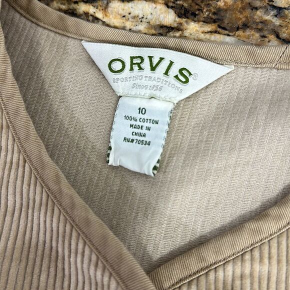 Orvis Cotton Beige Color Corduroy Button Front Jacket Size 10 - Picture 4 of 8
